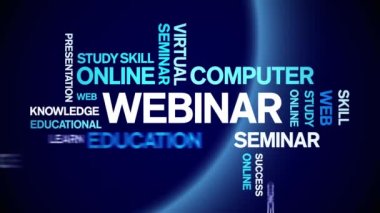 Webinar animasyon kelime bulutu, tasarım animasyon kinetik tipografi kusursuz döngü.