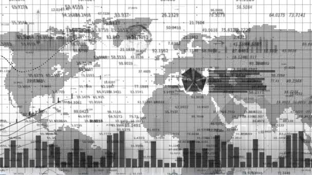 Финансовый график 4K, Business tech Data trend hud Graph, Линия экономических узлов. — стоковое видео