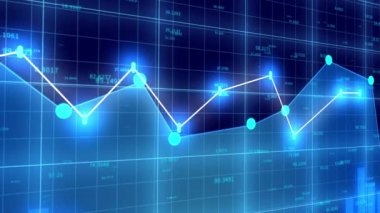 4K finansal tablo, Business tech Data trend hud grafiği, Ekonomik düğüm çizgisi.