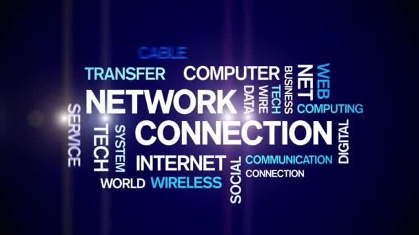 4k Network Connection Animated Word Cloud,Text Design Kinetic Typography loop. — Stock Video