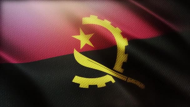 4k Angola Nationale vlag rimpels wind in Angolese naadloze lus achtergrond. — Stockvideo