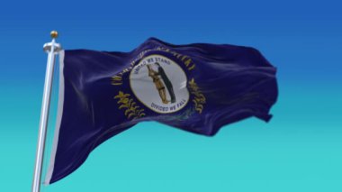 4k Kentucky bayrağı, Amerika Birleşik Devletleri, kumaş dokusu döngü arka planı.