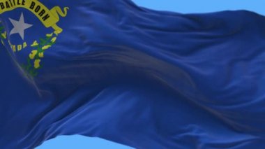 4k Nevada bayrağı, Amerika Birleşik Devletleri, kumaş dokusu döngü arka planı.