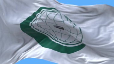 4k İslami İşbirliği Örgütü bayrağı, kumaşsız döngü arka planı.