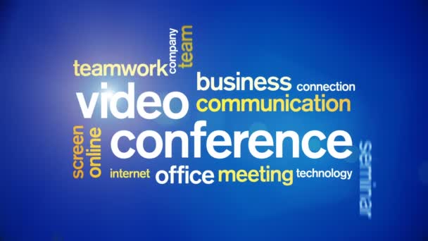 4k Video Conference Анімовані мітки Word Cloud, Текстовий дизайн Анімація Типографія . — стокове відео