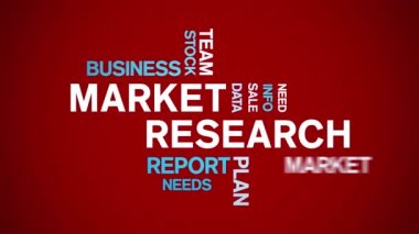 4k Pazar Araştırması Animasyon Sözcük Bulutu, Metin Tasarım Animasyonsuz Döngü.