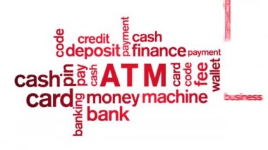 4k ATM Animasyon Sözcük Bulutu, Metin Tasarım Animasyon Tipsiz Döngü.