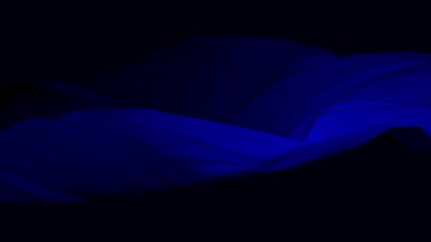 4k Blauwe golvende zijde stof in de wind, naadloze golvende vlag doek lus achtergrond. — Stockvideo