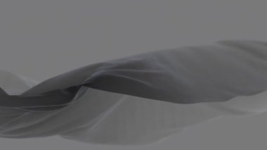 4k Gri dalgalı ipek kumaş rüzgarda, kusursuz dalgalanan bayrak bez döngü arka plan.