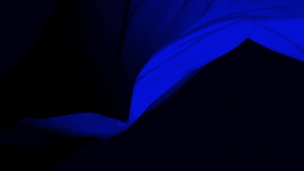 4k Blue wavy silk fabric in wind,seamless waving flag cloth loop background. — Stock Video