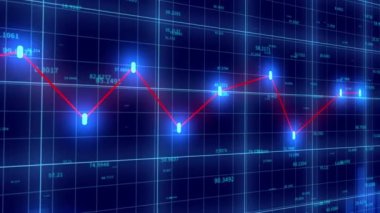 4K finansal tablo, Business tech Data trend hud grafiği, Ekonomik düğüm çizgisi.