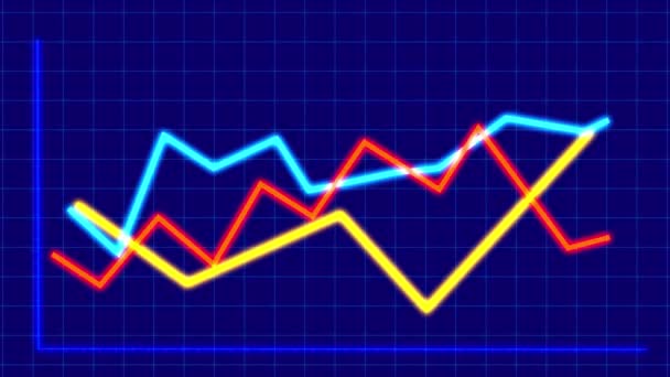 Gráfico de existencias financieras 4K, Gráfico de hud de tendencia de datos empresariales, Línea de nodo económico. — Vídeos de Stock