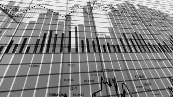 4k Finanční údaje a diagramy ukazující stálý růst zisků, Economy bac — Stock video