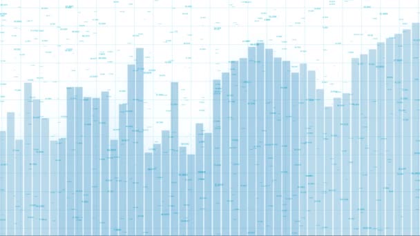 Gráfico de 4k HUD y estadísticas de barras, visualización de datos del negocio bursátil. — Vídeos de Stock