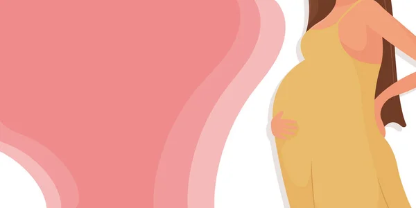 妇产医院 围产期中心的概念设计模板 怀孕管理服务广告 对单身母亲的支助 孕妇课程或学校 — 图库矢量图片