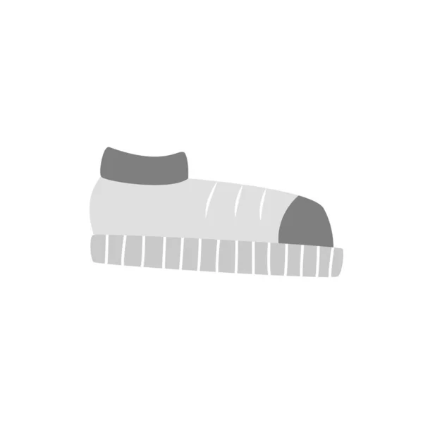 ライトグレーのスニーカーのシンプルな隔離されたフラットアイコン 子供の教科書 アルファベット ボードゲームのための靴の写真 衣料品店の広告バナーのデザインのための要素 オブジェクト クリップアート — ストックベクタ
