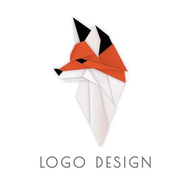 Логотип Лисицы Оригами Животный Стильный Логотип Бизнеса Проекта Компании Геометрическая — стоковое фото