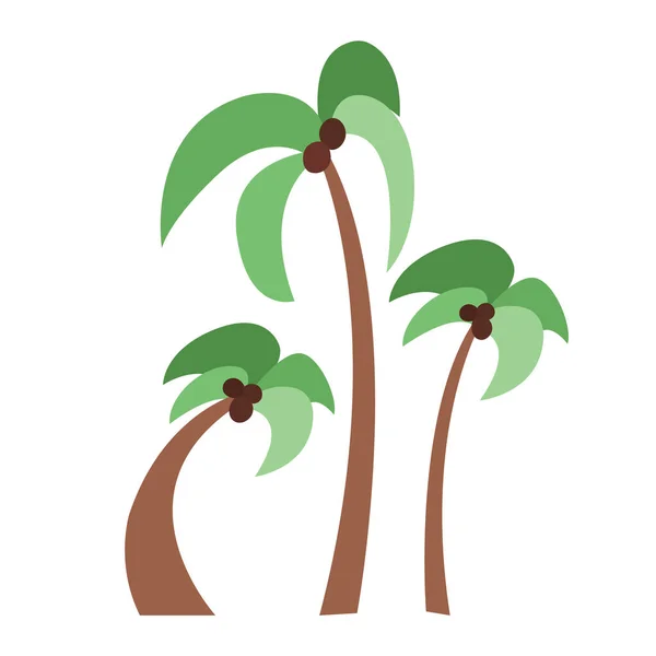 熱帯性のヤシの木が付いているクリップのセット 広告パンフレット バナー チラシ ポスター カードのデザインのために ホテルビジネスや旅行代理店のために 子供のスタイルのかわいいドアの植物 — ストックベクタ