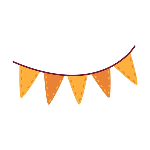 Lindo Dibujo Animado Bandera Naranja Amarilla Para Las Vacaciones Cosecha — Vector de stock