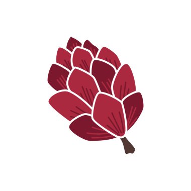 Güzel çizgi film kozalağı ikonu. Sonbahar zirvesi, öge, nesne, öge.