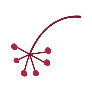 Kırmızı sonbahar veya kış meyvelerinden oluşan küçük bir dal. Basit botanik düz element ve paket tasarımı, tebrik kartı, reklam pankartı için tırman. Mevsimlik yapraklar. Hasat Günü için sonbahar ögesi.