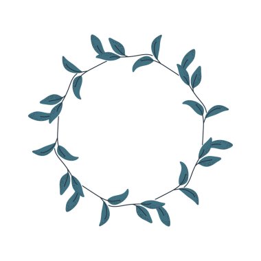 Davetiyeler, tebrik kartları ve doğal tasarımlar için zarif yaprak dalı çerçevesi.