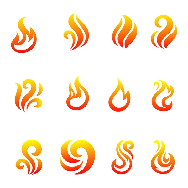 Logoları simgeleyin forma de fuego plantilla para logotipo icono amblem marca sello