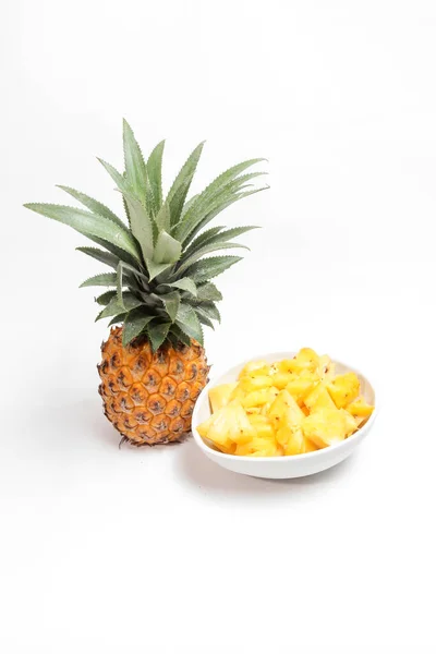 Honey Pineapple Fruit Nanas Madu Latin Name Ananas Comosus White — Stock Photo, Image