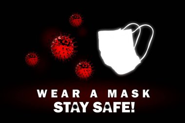 Covid-19 virüsü, koronavirüs ve cerrahi maske..