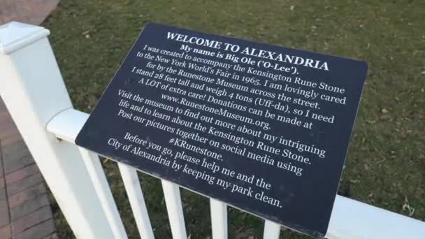 Big Ole Staty Sitter Parken Alexandria Minnesota Efter Att Visats — Stockvideo