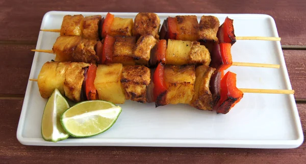 Brochetas Pollo Con Pimiento — Foto Stock