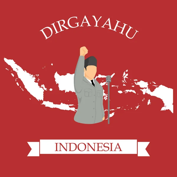 Indonesiska Självständighetsdagen Som Hålls Varje Augusti — Stock vektor