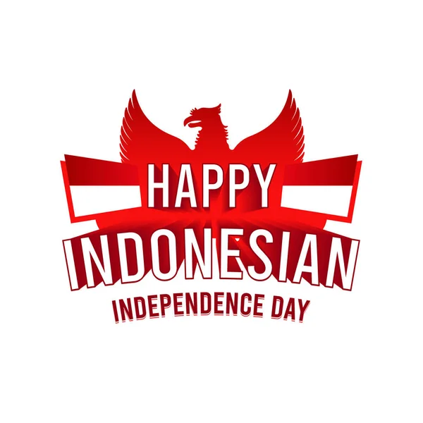 Glad Indonesisk Självständighetsdag Affisch — Stock vektor