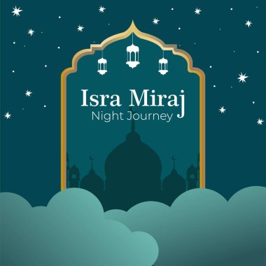 Isra Miraj Posteri - Mavi Gece Yolculuğu