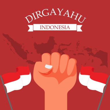 Endonezya Bağımsızlık Günü Kutlama Kartı.