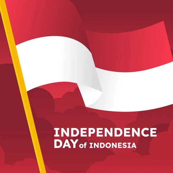 Självständighetsdagen Indonesien Hälsningar Post — Stock vektor