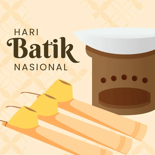 Hari Batik Nasional Vector Illustration Translation National Batik Day — стоковий вектор