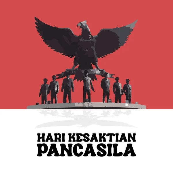 Pancasila Szentség Napja Indonézia Október — Stock Vector