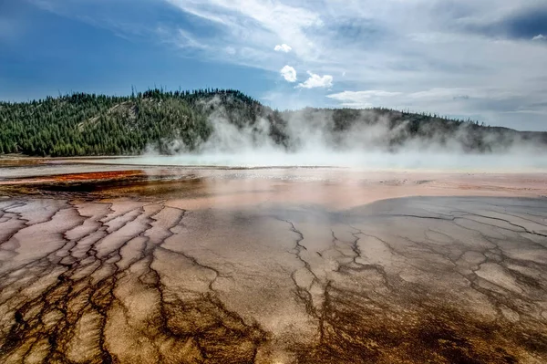 Géiser Parque Nacional Yellowstone Increíblemente Hermoso Géiser Aguas Termales Parque — Foto de Stock