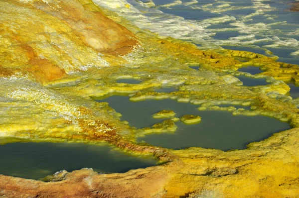 Dallol Etiyopya Nın Kuzeydoğusunda Eritre Sınırı Yakınlarındaki Danakil Havzası Nda — Stok fotoğraf