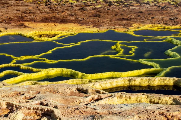 Dallol Volcán Activo Cuenca Del Danakil Noreste Etiopía Cerca Frontera — Foto de Stock