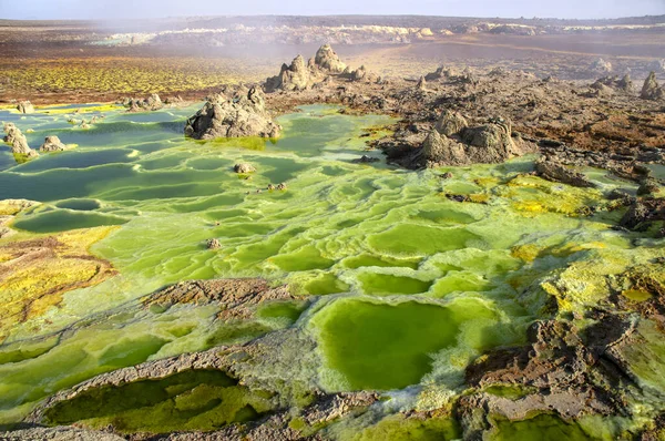 Dallol Volcán Activo Cuenca Del Danakil Noreste Etiopía Cerca Frontera — Foto de Stock