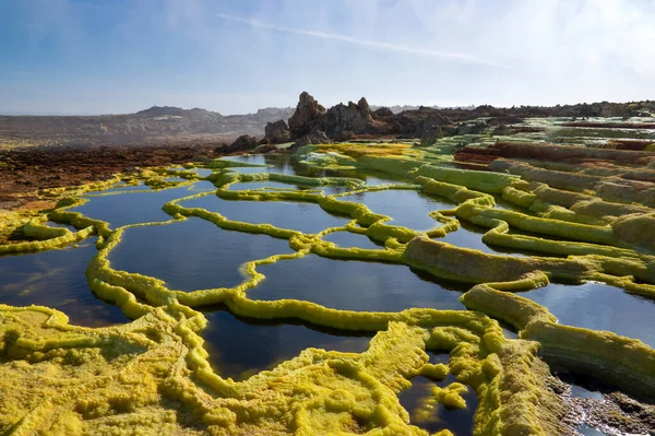 Dallol Volcán Activo Cuenca Del Danakil Noreste Etiopía Cerca Frontera — Foto de Stock