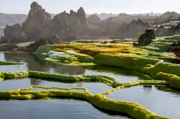 Dallol Volcán Activo Cuenca Del Danakil Noreste Etiopía Cerca Frontera — Foto de Stock