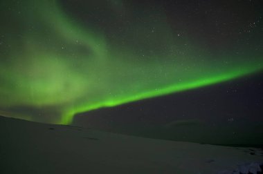 Aurora Borealis. Kuzey Işıkları. Teriberka. Murmansk bölgesi. Rusya