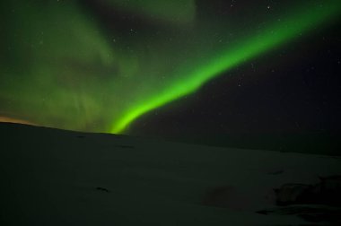 Aurora Borealis. Kuzey Işıkları. Teriberka. Murmansk bölgesi. Rusya