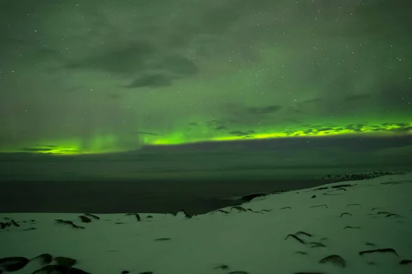 Aurora Borealis Noorderlicht Teriberka Regio Moermansk Rusland — Stockfoto