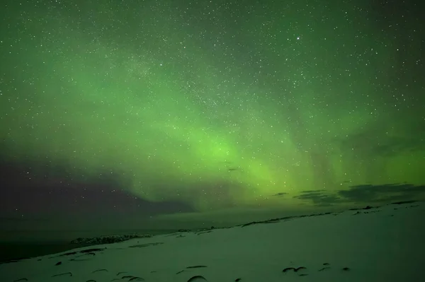 Aurora Borealis. Kuzey Işıkları. Teriberka. Murmansk bölgesi. Rusya