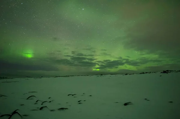 Aurora Borealis Северное Сияние Териберка Мурманская Область Россия — стоковое фото