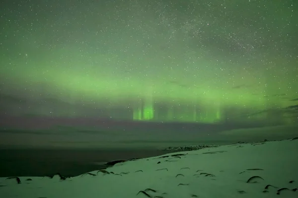Aurora Boreal Luces Del Norte Teriberka Región Murmansk Rusia —  Fotos de Stock